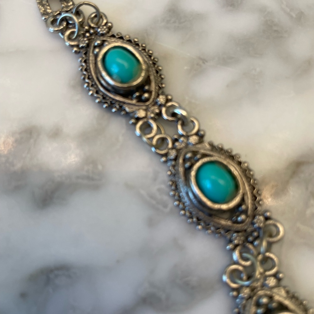 Silver and turquoise bracelet - Picture 3 of 3